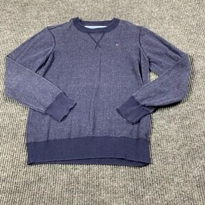 Tommy Hilfiger Sweater Boys Youth Large L Blue Pullover Flag Embroidered‎ Casual